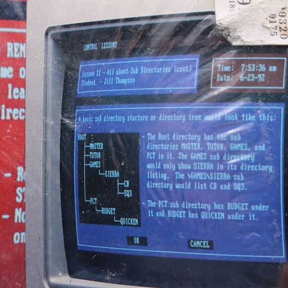 Tutor Master Learn DOS Vintage PC Floppy 3 1/3 Disc - Picture 5 of 13